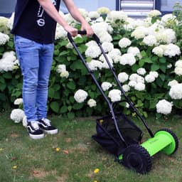 Handgrasmaaier 30 cm - Cilindermaaier Tuin - Gazon Onderhoud - 4 Hardmetalen Bladen - 18L Opvangbak — thumbnail 2