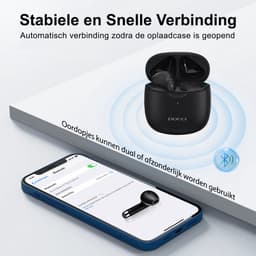 Docci® Draadloze Oordopjes - Bluetooth Earpods - Draadloze Oortjes - Koptelefoon voor IOS & Android - Zwarte Draadloze Oordopjes — thumbnail 5