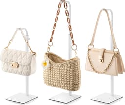 Pickpiff 3 Pack Purse Holder Handtas Display Stand: Wit Hanger Rack voor Tassen, Portemonnees en Krans, Verstelbare Haak Stand voor Tafelblad, Kast en Retail Gebruik voor Leveranciers — thumbnail 1