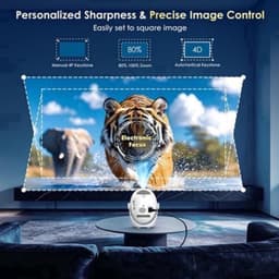 Mini Beamer Wit - Ingebouwde Apps - 4K Ondersteuning - LED Display - HDMI USB Wi-Fi Bluetooth - Voor Thuisbioscoop — thumbnail 4