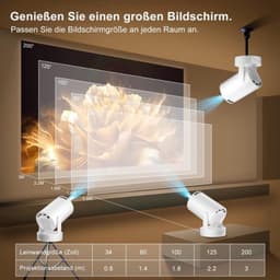 Draagbare Beamer En Mini Projector - 12000 Lumen - 1280 x 720 Resolutie - LCD - Wit - Voor Thuisbioscoop — thumbnail 5