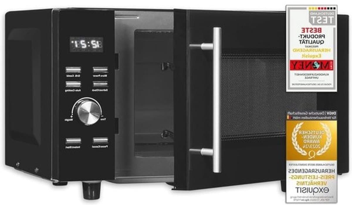 Magnetron met grill - Combimagnetron - Eten snel opwarmen - Flatbed zonder draaiplateau - 23 liter - Zwart — afbeelding 1