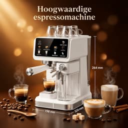 Nyoz espressomachine - Koffiezetapparaat - Koffiemachines - 20 bar - 1350W - 1,5L - Touchscreen - Automatische melkopschuimer — thumbnail 3