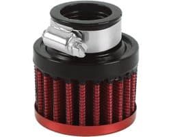 Auto-luchtoliefilter 25 mm, koude luchtaanzuigfilter voor auto-aanzuigaanpassing, turbo-ontluchting, crankventilatie, rood
