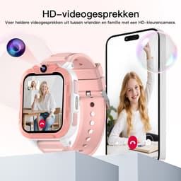 Blackview gps horloge kind - smartwatch kids - Z40Pro - kids smartwatch - gps horloge kinderen - gps horloge kids - (Video)bellen - HD Camera - Whatsapp en SMS - Bekijk Locatie Kind - Geschikt voor iOS en Android - Roze — thumbnail 2