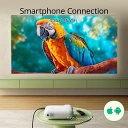 Beamer 450 ANSI Lumen - 1080P Full HD Resolutie - LED Display - Draagbaar Mobiel - Thuisbioscoop Gaming Educatie — thumbnail 4