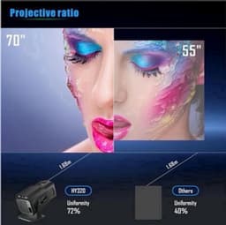 One Zisa - HY300 Mini - Beamer - Projector Beamer - Mini Meamer - 1920x1080dpi - Automatische focus - met WiFi - Android 11 - Zwart — thumbnail 1