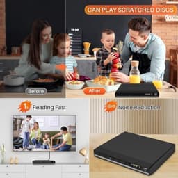 HD dvdspeler met HDMI, regiovrije dvd-spelers voor smart-tv, 1080P-upscaling, HDMI/RCA-uitgangskabel inbegrepen, hervatten vanaf onderbrekingspunt, ingebouwde PAL/NTSC, cd-spelers voor thuis (geen Blu-ray) — thumbnail 3