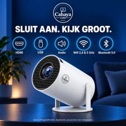 Cahaya Core - 4K ondersteuning - Pro versie - Mini Beamer - mini projector - draagbare beamer - projector / beamer - Geïntegreerd Android 14.0 systeem - Screen mirroring smartphone - Home cinema — thumbnail 2