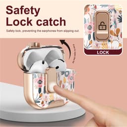Telestore - hoesje geschikt voor AirPods 5 en AirPods 4 Hard case cover - zwart roze goud bloemen - TPU hoesje Beschermhoes - AirPods 5 en 4 Cover - AirPods 5 / 4 hoesje - Geschikt voor Apple AirPods 5 en AirPods 4 — thumbnail 3