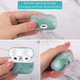 Telestore - hoesje geschikt voor AirPods 5 en AirPods 4 hard case cover - marmer patroon zwart wit - TPU hoesje Beschermhoes - AirPods 5 en 4 Cover - AirPods 5 / 4 hoesje - Geschikt voor Apple AirPods 5 en AirPods 4 — thumbnail 2