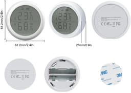 Slimme temperatuur- en vochtigheidssensor, schakelbaar tussen Celsius en Fahrenheit, geschikt voor Alexa, Google Home, Tuya Smart en Smart Life, meetbereik van -10 tot 50 graden Celsius. — thumbnail 1
