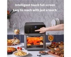 Heteluchtfriteuse – Airfryer - Airfryer Oven - 12L - 1350W - LED Touchscreen - Olievrije Heteluchtfriteuse - Multifunctioneel Convectoroven - Kijkvenster - Grote Capaciteit - Zwart