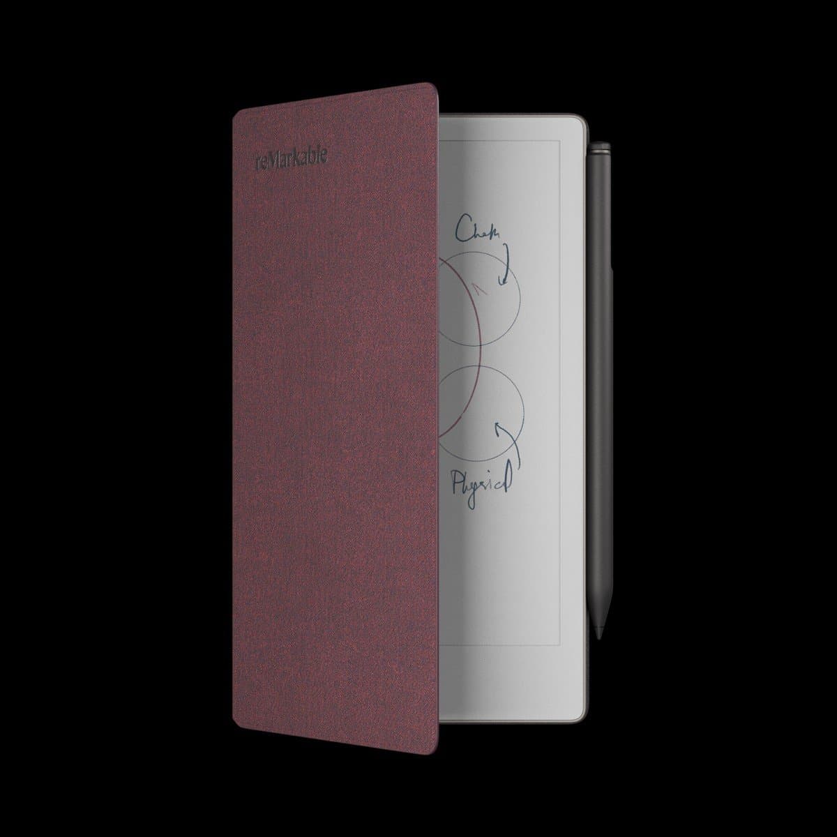 reMarkable Paper Pro met Marker Plus en Burgund Book Folio Hoes - digitaal notitieblok — afbeelding 1