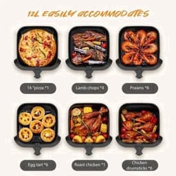 Heteluchtfriteuse – Airfryer - Airfryer Oven - 8L - 1400W - Airfryer Zonder Olie - LED Touchscreen - Kijkvenster - RVS - Hoge Temperatuur - Zwart — thumbnail 1