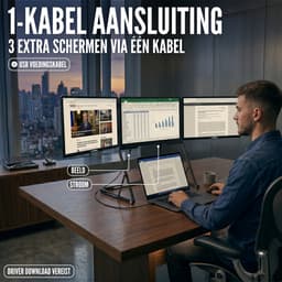 Triple Portable Monitor Surround 14" - Full HD Draagbare monitor met USB-C & HDMI - Tri screen - Plug & Play - Incl. Draagtas — thumbnail 2
