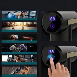 Massagepistool Met LCD-Display 4 Massagekoppen En 6 Snelheidsniveaus - 800 mAh Batterij 25-30 Minuten Gebruiksduur - Geluidsarm Draagbaar - Voor Benen Rug Schouders En Voeten — thumbnail 2