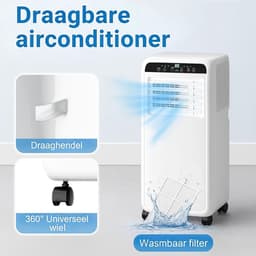 Draagbare Airco - Mobiele Unit - Ruimte Koelen - 3-in-1 Functie - 9000 BTU - Wit — thumbnail 3