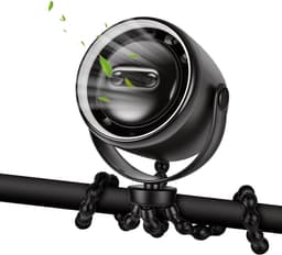 Draagbare kinderwagenventilator, 360° draaibare babywandelwagen, ventilatorclip op, 3600 mAh oplaadbare handkoeling met 100 snelheden, led-display en nachtlampje voor buggy/autostoel/wieg — thumbnail 1