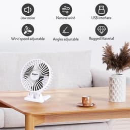 Draagbare mini-ventilator met 3 snelheden - Stille USB-ventilator voor bureau — thumbnail 2