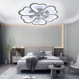 Plafondventilator met Lamp - Verlichte Ventilator - Kamers Koelen Verlichten - Stille Motor APP Bediening - 68 cm Diameter - Wit — thumbnail 5