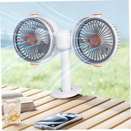 Tafelventilator met Telefoonhouder - USB-C Oplaadbaar - Extreem lange batterijduur - 5 Standen - Opvouwbaar en Draadloos - Staande Mini Ventilator - Fan - Verkoeling - WK Voetbal Kijken Accessoire - Kleine Aircooler - Mobiele Airco - Wit — thumbnail 4