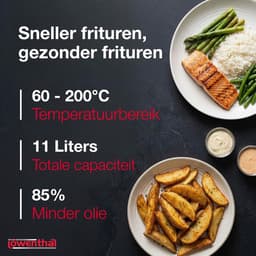 Airfryer XL Dubbele Mand Heteluchtfriteuse 11L 2800W met 12 Programma’s Touchscreen en Antiaanbaklaag — thumbnail 4