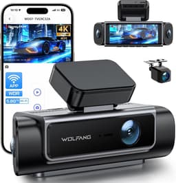Dashcam voor auto - Zwart - 3,39 inch IPS scherm - 4-kanaals met nachtzicht en app-bediening - Voor personenauto's — thumbnail 1