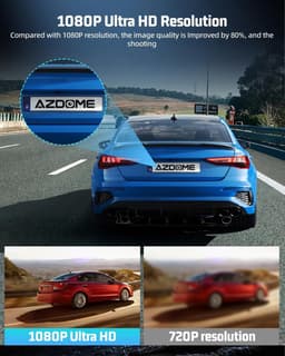 Dashcam voor auto - Zwart - 3,16 inch IPS-scherm - 4 Kamera's 1080p HD Groothoek - 24-uurs Bewaking en Achteruitrijfunctie — thumbnail 2
