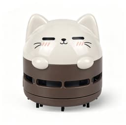 Mini Tafelstofzuiger op Batterijen, Draagbare Bureaustofzuiger voor Kantoor, Thuis, Computertoetsenborden en Klaslokalen（bruin） — thumbnail 1