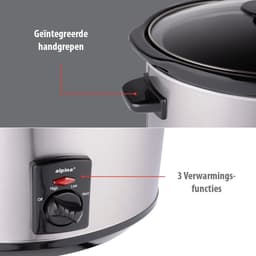Multicooker - RVS - 3,5 Liter - Slow Cooker met Keramische Binnenpan - Voor 3-4 Personen — thumbnail 4
