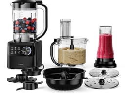 SnelShoppen - Multifunctionele Keukenmachine met Mixer - 1200 W, 2L Kom, 1,75L Mixer, 6 Programma's, Sapcentrifuge en Vleesmolen, Keukenapparaat voor — thumbnail 1