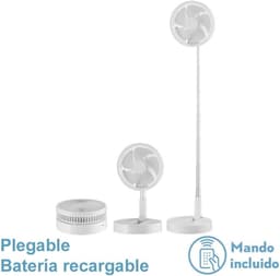 Draagbare,7200 mAh opvouwbare en telescopische vloerventilator met USB-oplaadfunctie, geschikt voor thuis, studentenkamers en als bureau. Compact op te bergen. — thumbnail 4