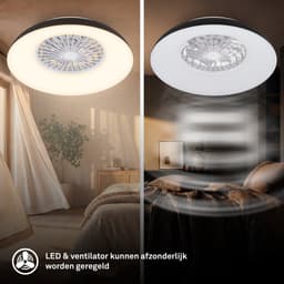 BRILONER Windora - Plafondventilator met verlichting - LED plafondlamp met ventilator - dimbaar - 5 snelheden - ventilator lamp zomer- en wintermodus - CCT - Ø60 cm - zwart — thumbnail 4