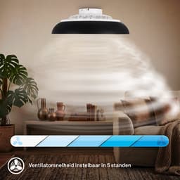 BRILONER Windora - Plafondventilator met verlichting - LED plafondlamp met ventilator - dimbaar - 5 snelheden - ventilator lamp zomer- en wintermodus - CCT - Ø60 cm - zwart — thumbnail 3
