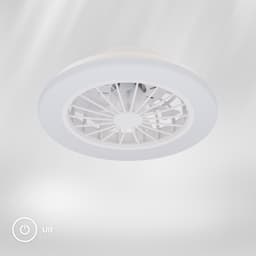 BRILONER Pafo - Plafondventilator met verlichting - LED plafondlamp met ventilator - dimbaar - 5 snelheden - ventilatorlamp zomer- en wintermodus - CCT - Ø38 cm - wit — thumbnail 4