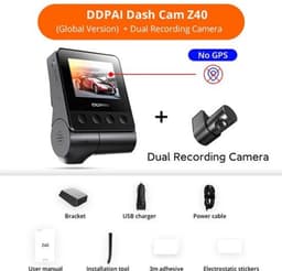 Dashcam voor Auto - Dual Dashcam 2.7K 1944P - Auto Camera Recorder - 360° Draaibaar - Sony IMX335 Sensor - 24H Parkeermodus - H.265 Video - Zwart - Zonder GPS — thumbnail 3