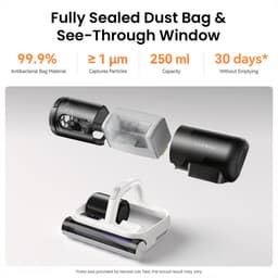 NARWAL U50 Smart Matrasstofzuiger – 15 kPa Zuigkracht, 58°C Constante Verwarming, UV-C Sterilisatie, Direct op Netstroom, 99,99% Mijtenverwijdering，Mijtenverwijderaars / Matrasreinigers / handzaam，Handstofzuigers – Wit — thumbnail 4