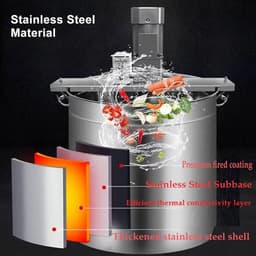 Keukenmixer Met Verwarming - Automatische Mixer Stoofpot - Sausen en Stoofpotten Maken - Roestvrij Staal Dubbellaagse Schraper - 25L - Zilver — thumbnail 3