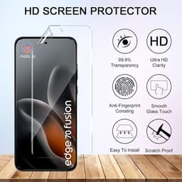 SnelShoppen - 2 + 2 stuks displaybeschermfolie voor Motorola Moto Edge 70 Fusion, TPU-hydrogel, HD, krasbestendig, eenvoudig te installeren, camerabes — thumbnail 2