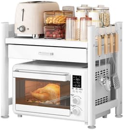 Solidchoice - Magnetron Rek met Uittrekbare Organizer, Carbon Staal, 56 cm — thumbnail 1