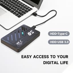 Externe SSD Harde Schijf - Draagbare Opslag - Snelle Bestandsback-ups - Aluminium Legering Behuizing - 2.5 inch - Grijs — thumbnail 3