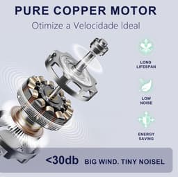 MIVRAY Plafondventilator Met Verlichting - 52 Inch - Omkeerbare Gelijkstroommotor - ABS - Zwart - Afstandsbediening, 6 Snelheden, Timer — thumbnail 3