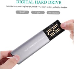 Externe Harde Schijf - SSD Behuizing - Data Opslag - Aluminium Legering - 11.5 cm - Zilver — thumbnail 5