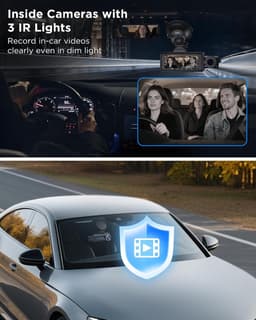 Dashcam Auto - 3 Kanaals Camera - Verkeersveiligheid Registreren - Super Nachtzicht 4K - 316 Inch Scherm - Zwart — thumbnail 3