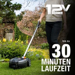 Accu Grasmaaier - Compacte Grasmaaier - Stads Tuinonderhoud - Draaibare Koppeling - 23 cm Snijdbreedte - Zilver Zwart — thumbnail 4