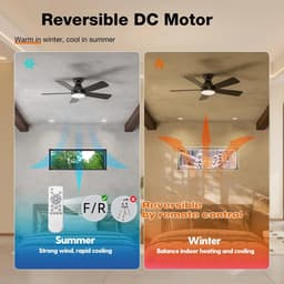 Plafondventilator - Ventilator - Plafondlamp - Lamp met Ventilator - Met Afstandsbediening - Stille Ventilator - Timer - Dimbare Lamp - Zomer en Winter Modus Wit - 132 cm - Vervangbare Bladen - Met Afstandsbediening — thumbnail 4