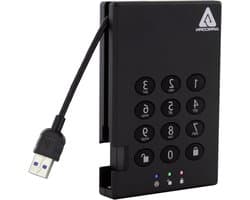 Externe Harde Schijf - Draagbare Opslag - Veilige Data Opslag - Hardware Encryptie - 500GB - Zwart