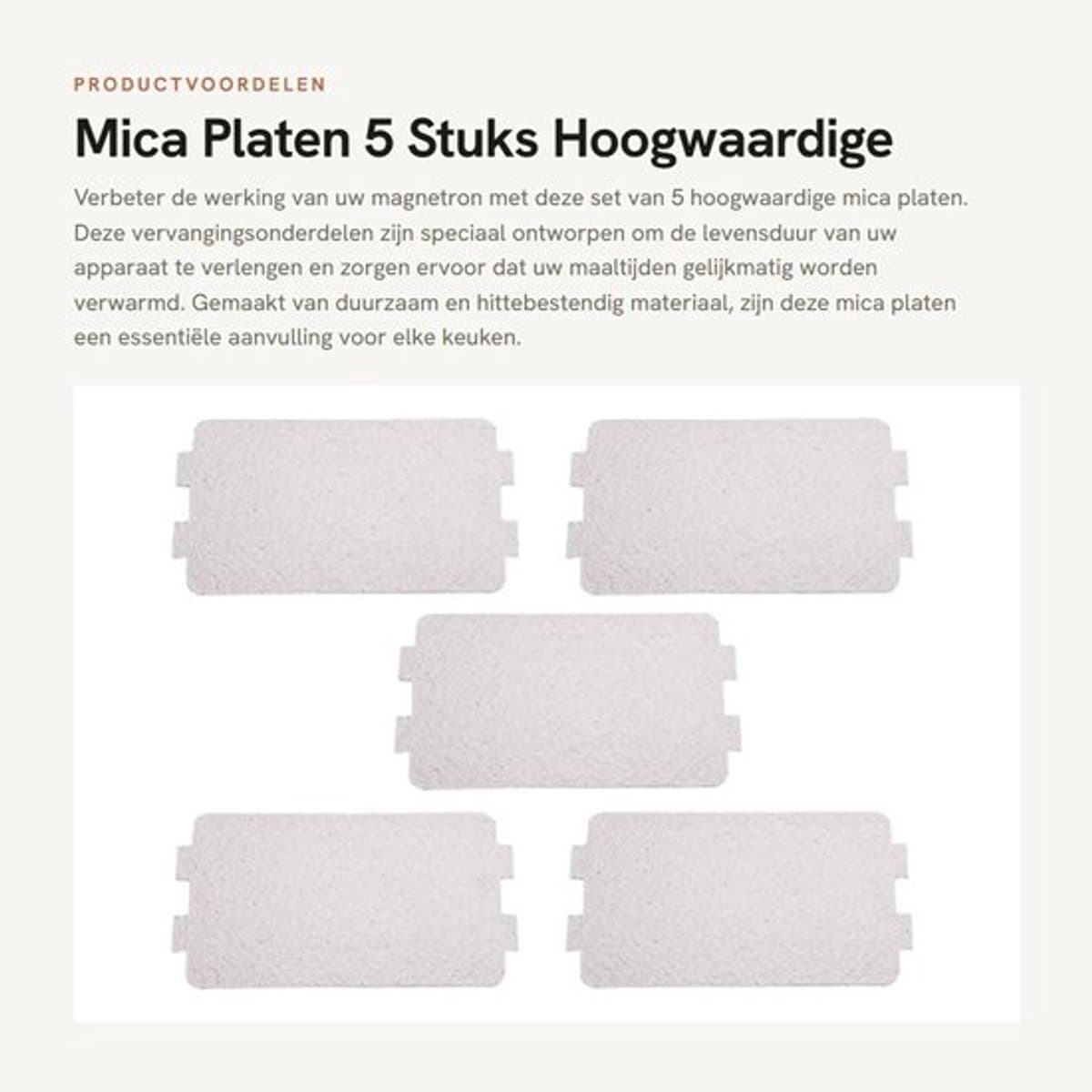 Mica Plaat - 5 Stuks - Hoge Temperatuur Weerstand - Duurzaam - Magnetron Onderdeel - Isolerende Eigenschappen - Milieuvriendelijk - Microwaveplaat — afbeelding 1