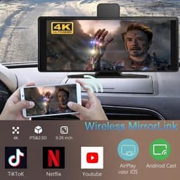 VALI® Draadloze Dashcam - Draadloos CarPlay-Scherm - Dashcam met CarPlay - Zwart - 4cm x 18cm x 7cmDraadloze Dashcam - Dashcam met CarPlay - Draadloos CarPlay - Scherm - Zwart - 4cm x 18cm x 7cm — thumbnail 3